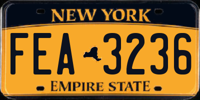 NY license plate FEA3236