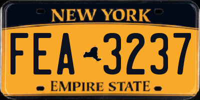 NY license plate FEA3237