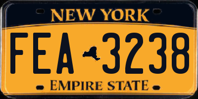 NY license plate FEA3238