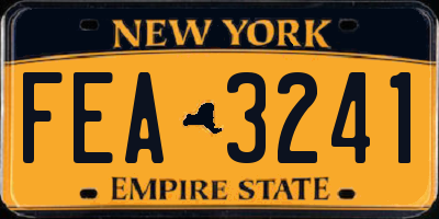 NY license plate FEA3241