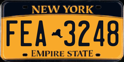 NY license plate FEA3248
