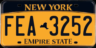 NY license plate FEA3252