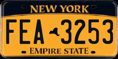 NY license plate FEA3253