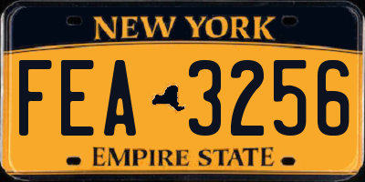 NY license plate FEA3256