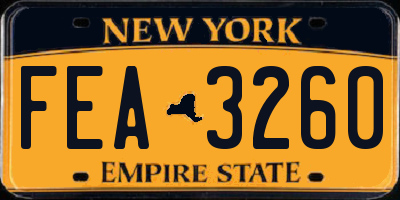 NY license plate FEA3260