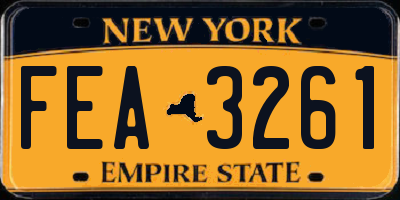 NY license plate FEA3261