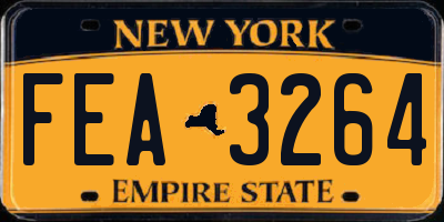 NY license plate FEA3264