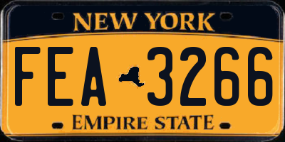 NY license plate FEA3266