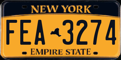 NY license plate FEA3274
