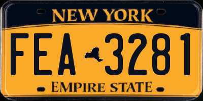 NY license plate FEA3281