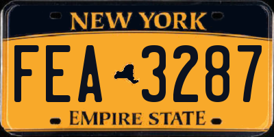 NY license plate FEA3287