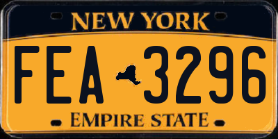 NY license plate FEA3296