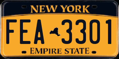 NY license plate FEA3301