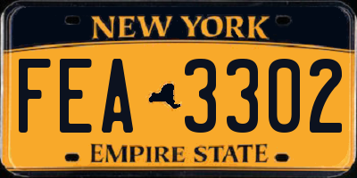 NY license plate FEA3302