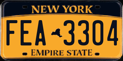 NY license plate FEA3304