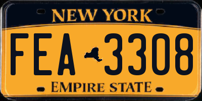 NY license plate FEA3308