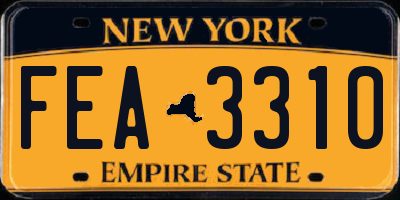 NY license plate FEA3310