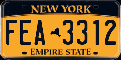 NY license plate FEA3312