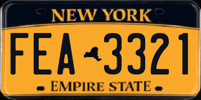 NY license plate FEA3321
