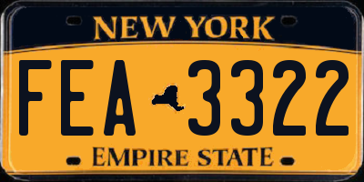 NY license plate FEA3322