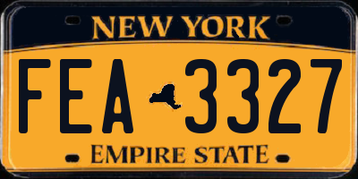 NY license plate FEA3327