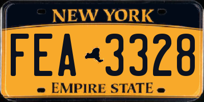 NY license plate FEA3328