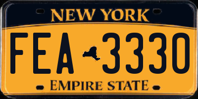 NY license plate FEA3330