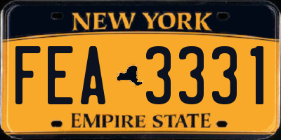 NY license plate FEA3331