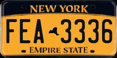 NY license plate FEA3336