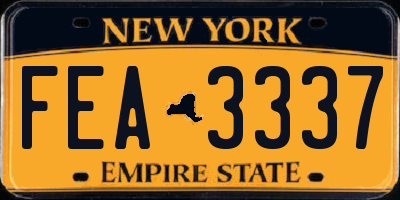 NY license plate FEA3337