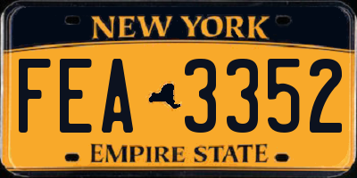 NY license plate FEA3352