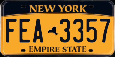 NY license plate FEA3357