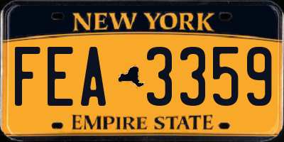 NY license plate FEA3359