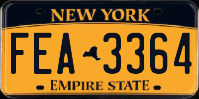 NY license plate FEA3364