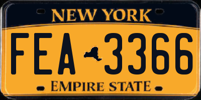 NY license plate FEA3366