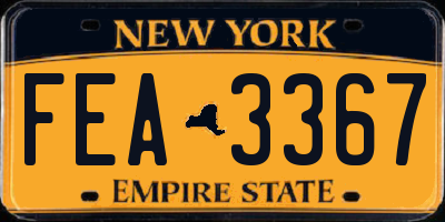 NY license plate FEA3367