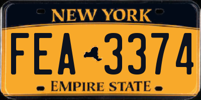 NY license plate FEA3374