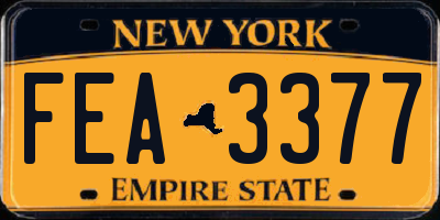 NY license plate FEA3377