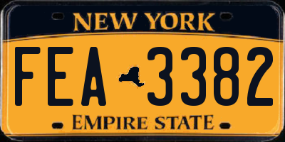NY license plate FEA3382
