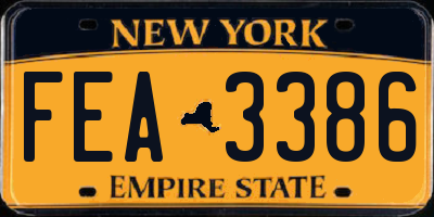 NY license plate FEA3386