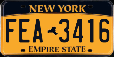 NY license plate FEA3416