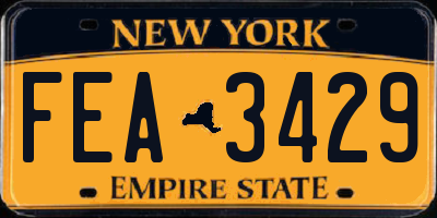 NY license plate FEA3429