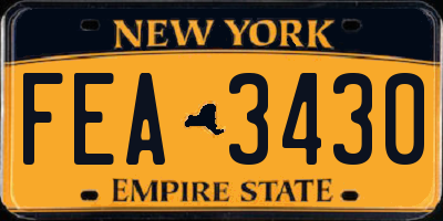 NY license plate FEA3430
