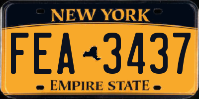 NY license plate FEA3437