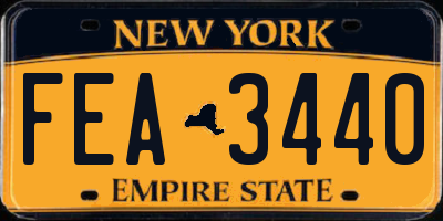 NY license plate FEA3440