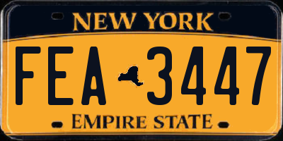 NY license plate FEA3447