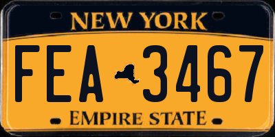 NY license plate FEA3467