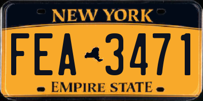 NY license plate FEA3471
