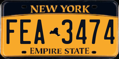 NY license plate FEA3474