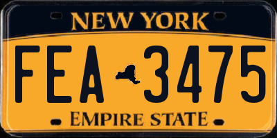NY license plate FEA3475